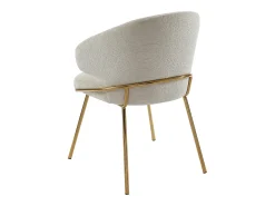 Conjunto de 6 sillas de tela y metal dorado - Beige - LUXIVA