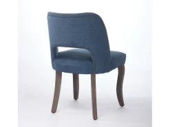 Conjunto de 2 sillas de tela y madera - Diseño hueco - Azul