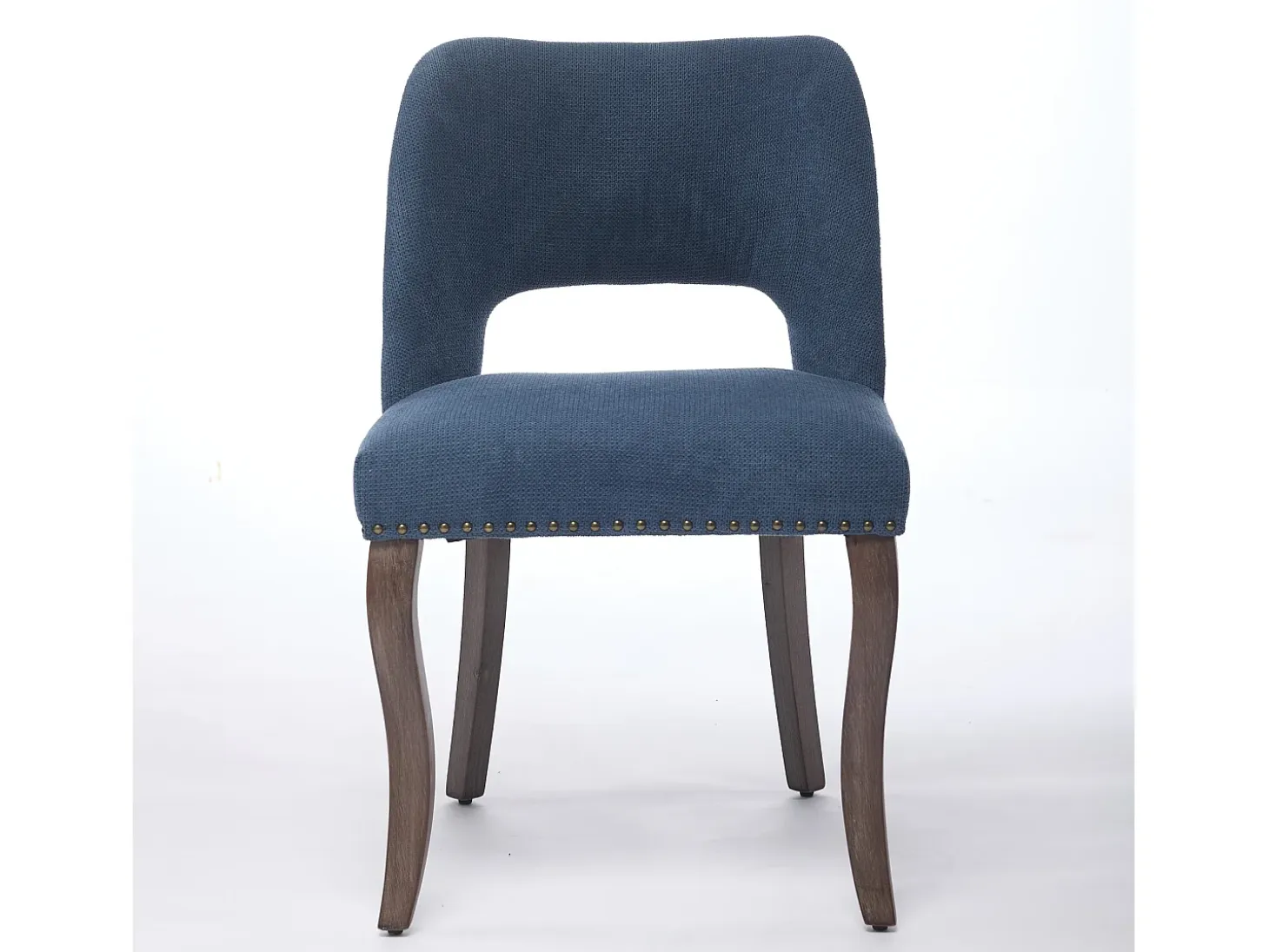 Conjunto de 2 sillas de tela y madera - Diseño hueco - Azul