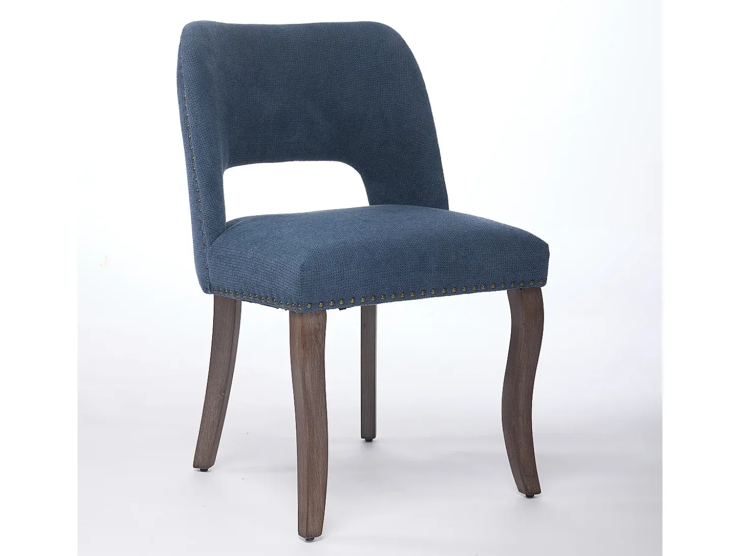 Conjunto de 2 sillas de tela y madera - Diseño hueco - Azul