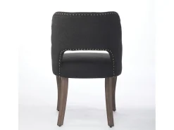 Conjunto de 2 sillas de tela y madera - Diseño hueco - Negro