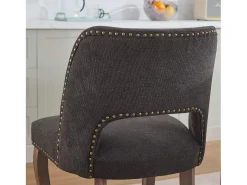 Conjunto de 2 sillas de tela y madera - Diseño hueco - Negro