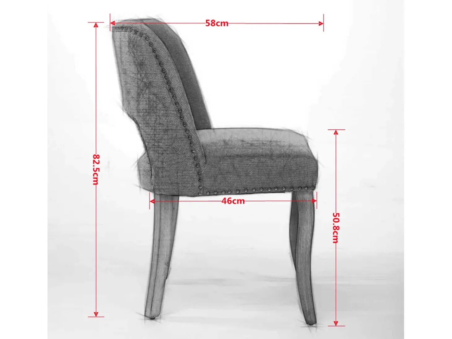 Conjunto de 2 sillas de tela y madera - Diseño hueco - Negro