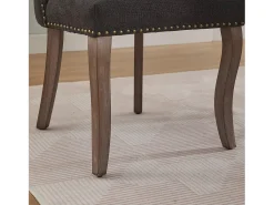 Conjunto de 2 sillas de tela y madera - Diseño hueco - Negro
