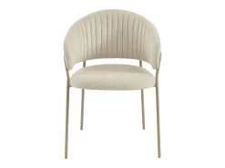 Conjunto de 6 sillas de tela texturizada y metal - Beige - MADOLIA de Pascal Morabito