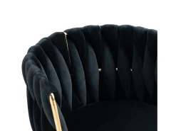 Conjunto de 2 sillas de terciopelo y metal dorado - Negro