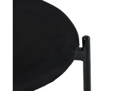 Conjunto de 4 sillas de terciopelo con respaldo de ratán y patas de metal negro - negro
