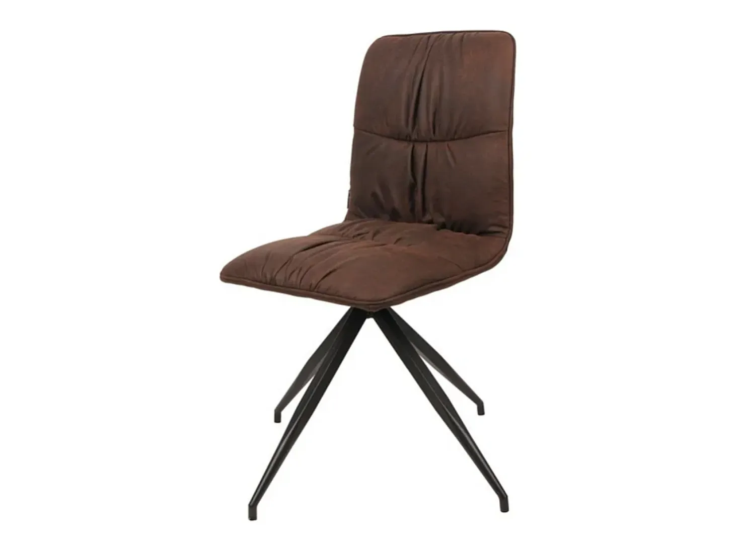 Conjunto de 2 sillas "Eléganta" tapizadas en microfibra marrón, sillones modernos efecto terciopelo cm 38x43 86,5h