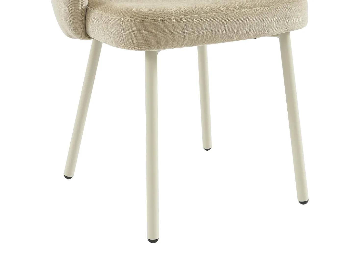 Conjunto de 2 sillas en tela y metal blanco - Beige - TANURY