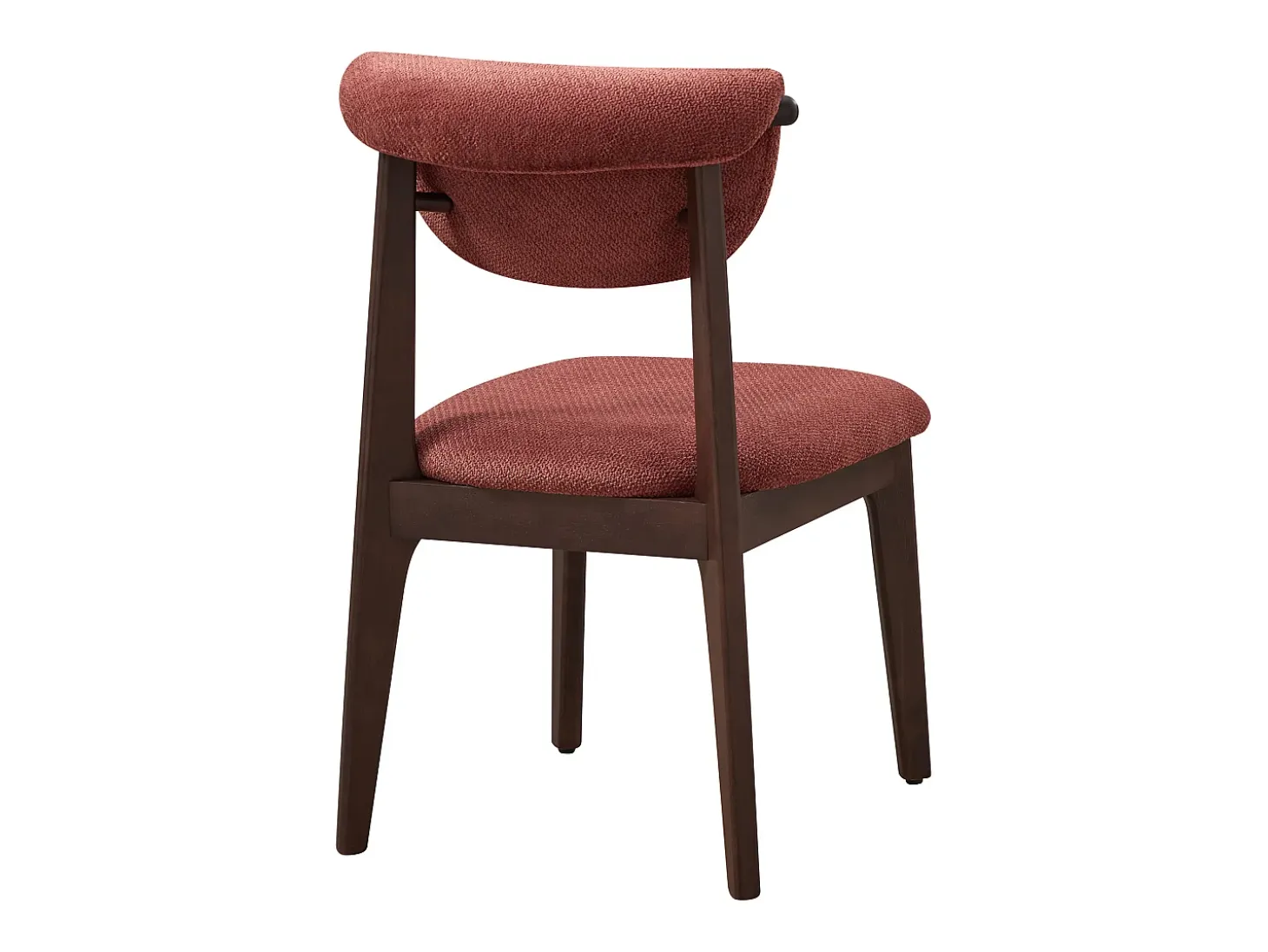 Conjunto de 2 sillas en tela texturizada y madera de hevea - Marrón - GABIEL