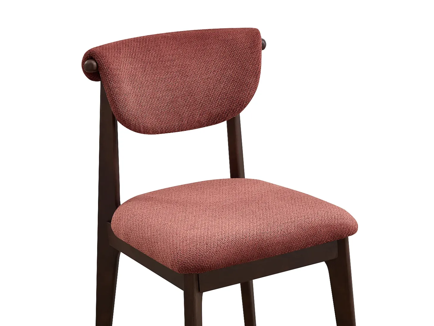 Conjunto de 2 sillas en tela texturizada y madera de hevea - Marrón - GABIEL