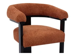 Conjunto de 2 sillas en tela bouclé y madera de hevea - Terracota y negro - LIVELIA