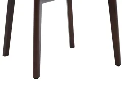 Conjunto de 2 sillas en tela texturizada y madera de hevea natural oscura - Crema - MARLENI