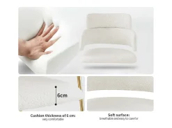 Conjunto de 2 sillas en tejido de rizo francés - patas doradas - Beige