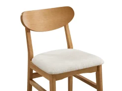 Conjunto de 2 sillas en tela texturizada y madera de hevea natural - Crema - LERANIA