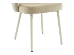 Conjunto de 6 sillas en tela y metal blanco - Beige - TANURY