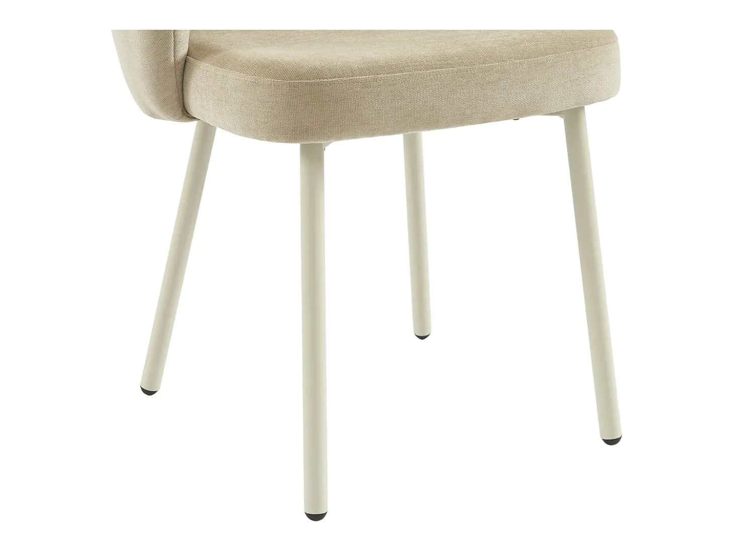 Conjunto de 6 sillas en tela y metal blanco - Beige - TANURY