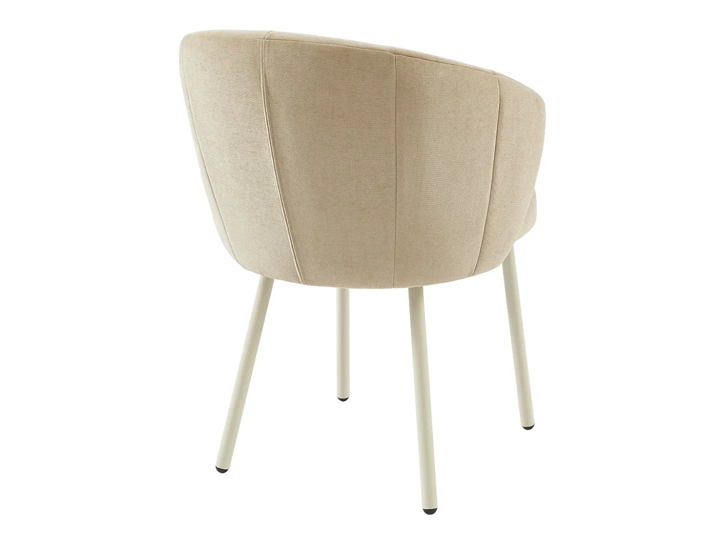 Conjunto de 6 sillas en tela y metal blanco - Beige - TANURY