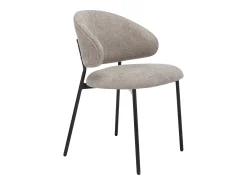 Conjunto de 4 sillas en tejido texturizado y metal negro - Taupe - VOSINIA