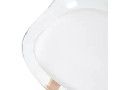 Conjunto de 4 Sillas Escandinavas de Plástico Transparente con Cojín de Cuero PU Blanco