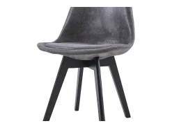 Conjunto de 4 sillas escandinavas para Comedor - Gris con Cojines de Gamuza