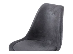 Conjunto de 4 sillas escandinavas para Comedor - Gris con Cojines de Gamuza