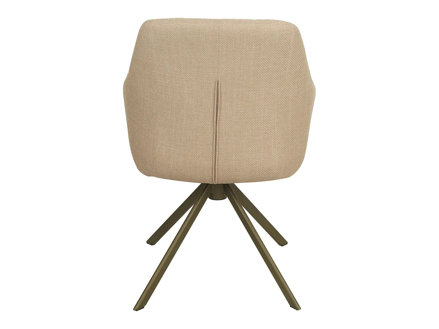 Conjunto de 2 sillas giratorias con reposabrazos en tela texturizada y metal bronce - Beige - TIVONA
