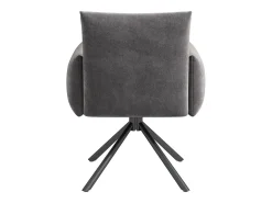 Conjunto de 4 sillas giratorias en terciopelo gris - Patas de metal - Para salón, dormitorio, oficina
