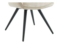 Conjunto de 6 sillas giratorias con reposabrazos en tela y metal negro - Beige - GULSUN