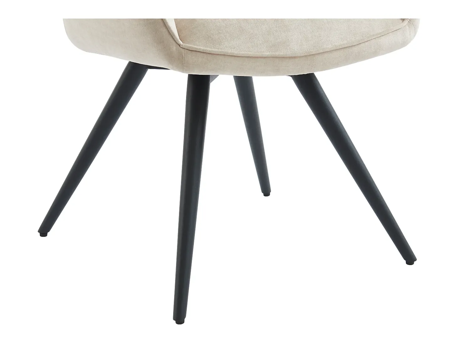 Conjunto de 6 sillas giratorias con reposabrazos en tela y metal negro - Beige - GULSUN