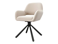 Conjunto de 4 sillas giratorias con reposabrazos - tela de terciopelo - estilo moderno - Blanco
