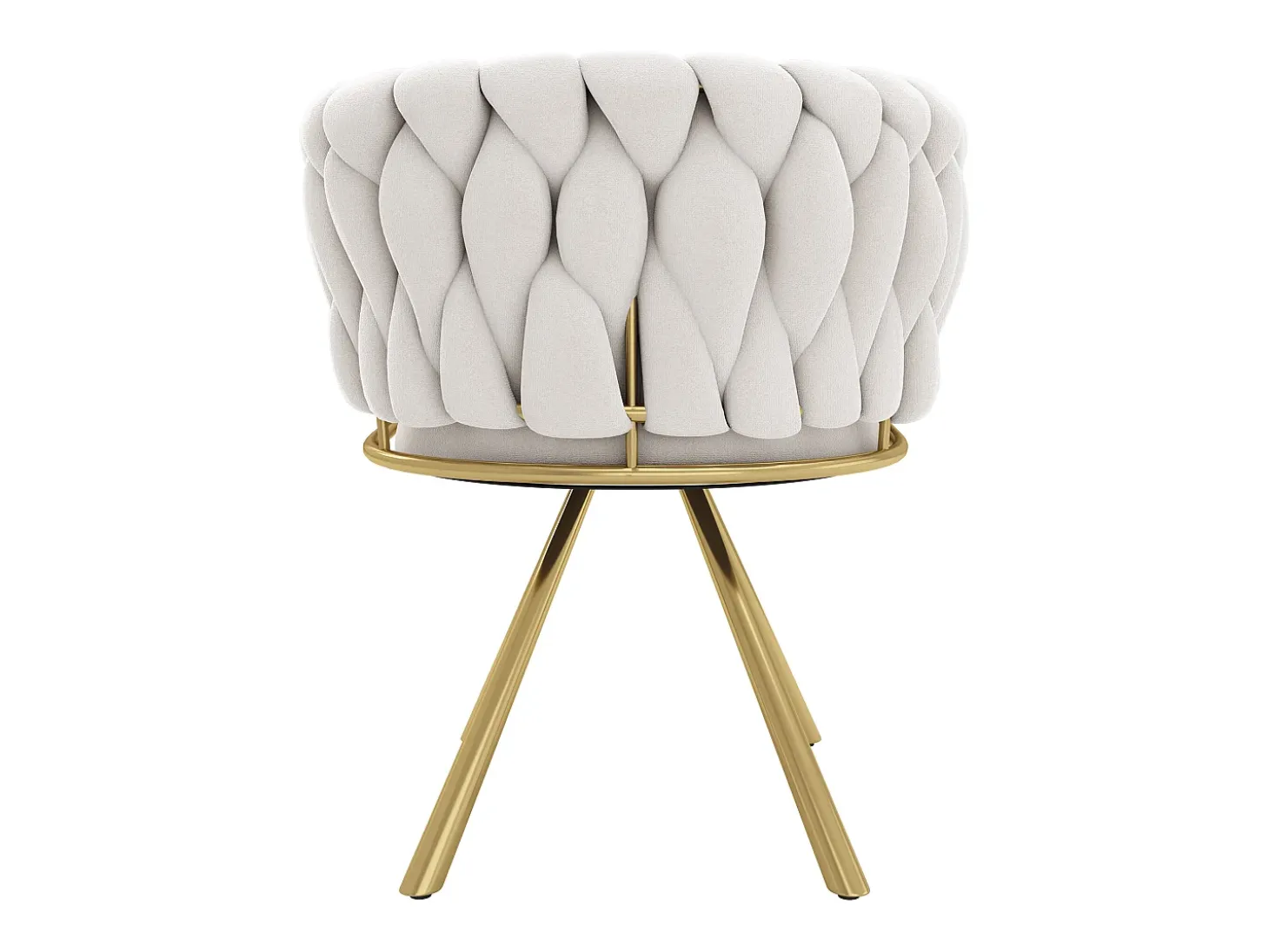 Conjunto de 2 sillas giratorias con reposabrazos en terciopelo beige y metal dorado