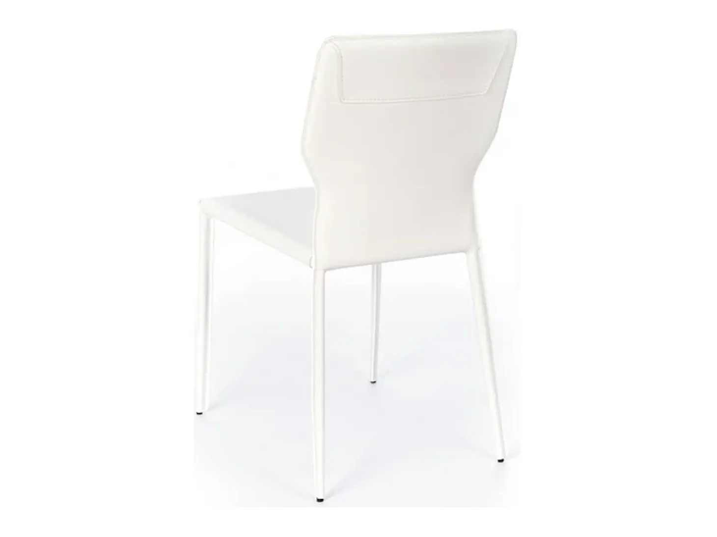 Conjunto de 2 sillas modernas "Quito" de piel sintética blanca con patas de metal cm 44x56 86,5h