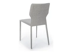 Conjunto de 2 sillas modernas "Quito" de piel sintética gris claro con patas de metal, 44 x 56 cm, 86,5 h.