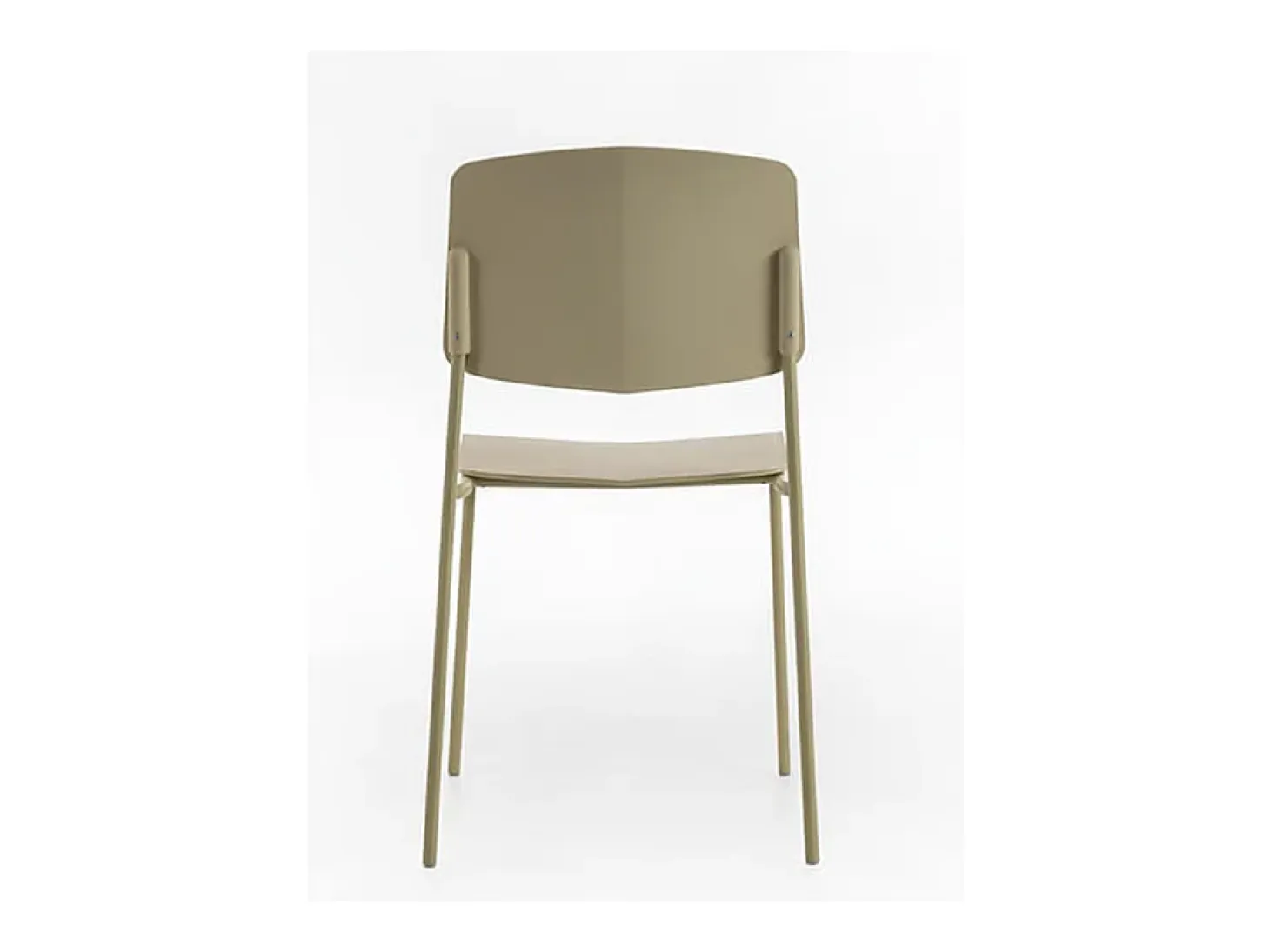 Conjunto de 4 sillas modernas apilables "Giada" de polipropileno amarillo con patas de metal pintado