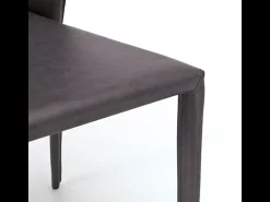 Conjunto de 4 sillas modernas en piel sintética gris oscuro 