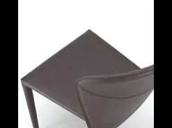 Conjunto de 4 sillas modernas en piel sintética gris oscuro 