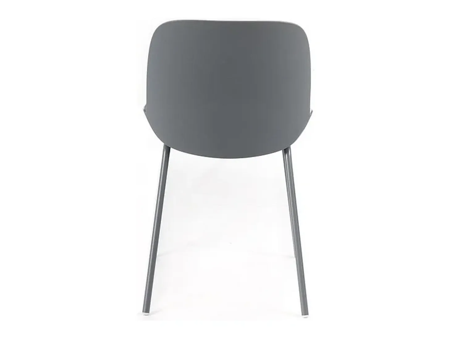 Conjunto de 4 sillas modernas de polipropileno gris "Azzurra" con estructura de metal pintado para salón.