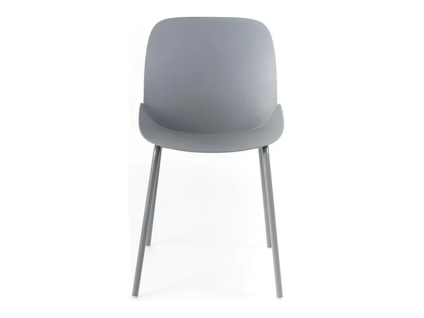 Conjunto de 4 sillas modernas de polipropileno gris "Azzurra" con estructura de metal pintado para salón.