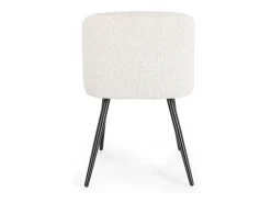 Conjunto de 2 sillas QUENTIN en tejido bouclette - Comodidad contemporánea y estilo texturizado-Color Blanco