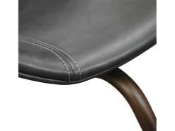 Conjunto de 4 sillas tapizadas en piel sintética antracita y patas de metal negro - COPENHAGEN