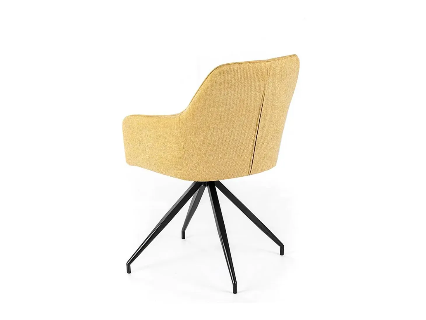 Conjunto de 4 sillas tapizadas "Anemone", sillones de salón modernos en tela amarillo claro