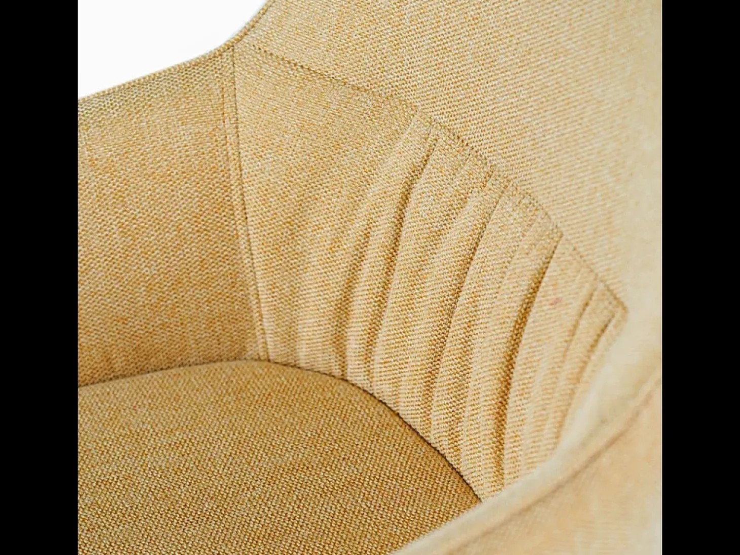 Conjunto de 4 sillas tapizadas "Anemone", sillones de salón modernos en tela amarillo claro
