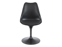 Conjunto de 2 sillas tulipán en polipropileno, polipiel y acero - Negro - XAFY