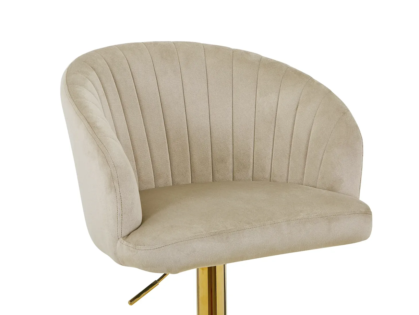 Conjunto de 2 taburetes de bar de terciopelo y metal - Altura regulable - Beige - DORALIZ