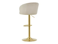 Conjunto de 2 taburetes de bar de terciopelo y metal - Altura regulable - Beige - DORALIZ