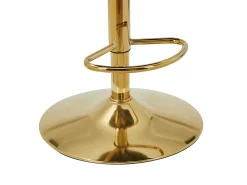 Conjunto de 2 taburetes de bar de terciopelo y metal - Altura regulable - Beige - DORALIZ