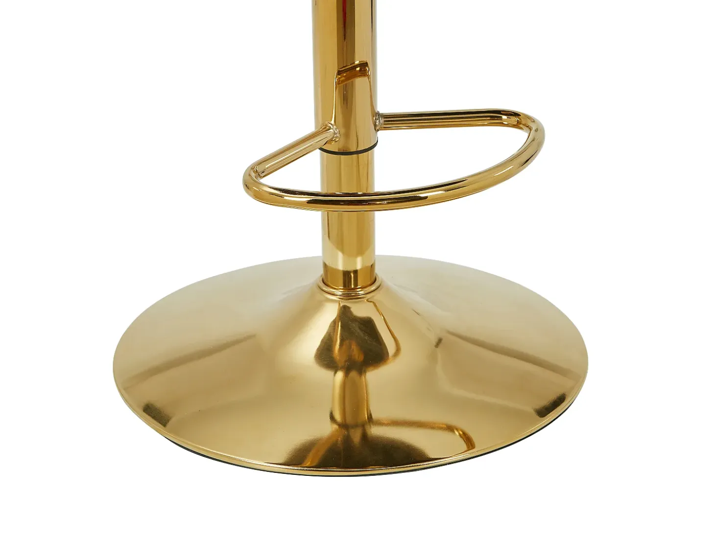Conjunto de 2 taburetes de bar de terciopelo y metal - Altura regulable - Beige - DORALIZ