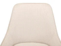 Conjunto de 2 taburetes de bar de terciopelo acanalado y metal negro - Crema - MASURIE
