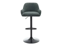 Conjunto de 2 taburetes de pana y metal negro - Altura ajustable - Verde - LILIYA